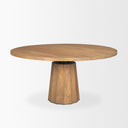 Swanson 60 Light Brown Wood Round Pedestal Dining Table - Default Title