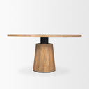 Swanson 60 Light Brown Wood Round Pedestal Dining Table - Default Title