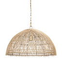 Thad 1-Light Natural Woven Rattan Dome Pendant - Default Title