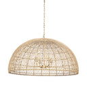 Thad 4-Light Natural Woven Rattan Dome Chandelier - Default Title