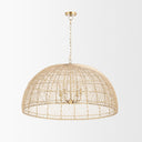 Thad 4-Light Natural Woven Rattan Dome Chandelier - Default Title