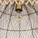 Thad 1-Light Natural Woven Rattan Dome Pendant - Default Title