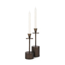 Petria Antiqued Gold Textured Metal Taper Candle Holders - Default Title