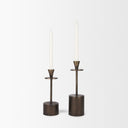 Petria Antiqued Gold Textured Metal Taper Candle Holders - Default Title