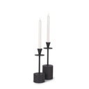 Petria Matte Black Textured Metal Taper Candle Holders - Default Title