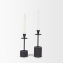 Petria Matte Black Textured Metal Taper Candle Holders - Default Title
