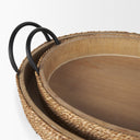Wheaton Light Brown Wood w Natural Jute Serving Trays - Default Title