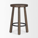 Weldon Dark Brown Wood w Matte Black Metal Counter Stool - Default Title