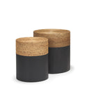 Wenopa Matte Black Wood w Natural Jute Accent Tables - Default Title