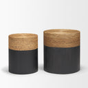 Wenopa Matte Black Wood w Natural Jute Accent Tables - Default Title