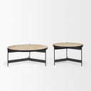 Wade Travertine Marble w Matte Black Metal Coffee Tables - Default Title