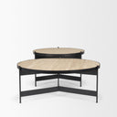 Wade Travertine Marble w Matte Black Metal Coffee Tables - Default Title