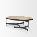 Wade Travertine Marble w Matte Black Metal Coffee Tables - Default Title