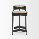 Wade Travertine Marble w Matte Black Metal End Tables - Default Title