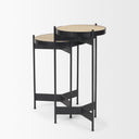 Wade Travertine Marble w Matte Black Metal End Tables - Default Title