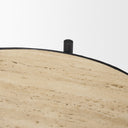 Wade Travertine Marble w Matte Black Metal End Tables - Default Title