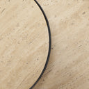 Wade Travertine Marble w Matte Black Metal End Tables - Default Title