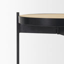 Wade Travertine Marble w Matte Black Metal End Tables - Default Title