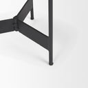 Wade Travertine Marble w Matte Black Metal End Tables - Default Title