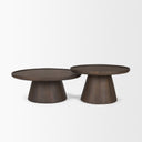 Takoda Dark Brown Wood Tapered Drum Nesting Coffee Tables - Default Title