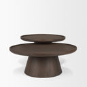Takoda Dark Brown Wood Tapered Drum Nesting Coffee Tables - Default Title