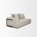 Warner Left Arm 3 Seater Gray Performance Fabric w Ash Wood Sofa - Default Title