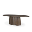 Jovani 94 Solid Dark Brown Mango Wood Oval Dining Table - Default Title
