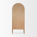 Callum Light Brown Elm Wood w Glass Doors Arched Curio Cabinet - Default Title