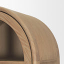 Callum Light Brown Elm Wood w Glass Doors Arched Curio Cabinet - Default Title