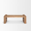 Wesson Light Brown Wood Rectangular Coffee Table - Default Title