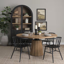 Swanson 60 Light Brown Wood Round Pedestal Dining Table - Default Title
