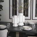 Dinah Small White w Black Stripes Ceramic Vase - Default Title