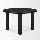 Soma Textured Black Mango Wood Round Dining Table - Default Title