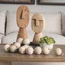 Ivan Medium Wooden Head Sculpture - Default Title