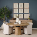 Swanson 60 Light Brown Wood Round Pedestal Dining Table - Default Title