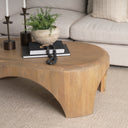 Shima Oval Light Brown Wood w Arched Legs Coffee Table - Default Title