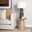 Takoda Light Brown Wood Tapered Drum Accent Table - Default Title