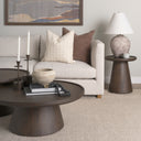 Takoda Dark Brown Wood Tapered Drum Accent Table - Default Title