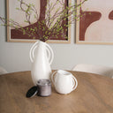 Urvi Short Off White Speckled Asymmetrical Ceramic Vase - Default Title