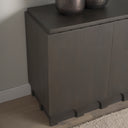 Wagner Dark Brown Wood w Arched Design Accent Cabinet - Default Title