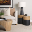 Wenopa Matte Black Wood w Natural Jute Accent Tables - Default Title
