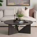 Tarro Brown Wood w Triangle Legs Coffee Table - Default Title