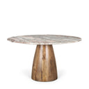 Allyson 54 Round Brown Pedestal w Pink Marble Top Dining Table - Default Title
