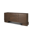 Jonan Dark Brown Wood w Dark Aged Brass 2 Door 3 Drawer Sideboard - Default Title