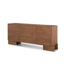 Jonan Medium Brown Wood w Dark Aged Brass 2 Door 3 Drawer Sideboard - Default Title