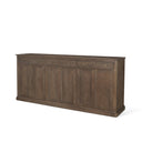 Baron Dark Brown Solid Wood w Antiqued Aged Brass Knobs 3-Drawer 6-Door Sideboard - Default Title