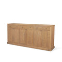 Baron Light Brown Solid Wood w Antiqued Brass Knobs 3-Drawer 6-Door Sideboard - Default Title