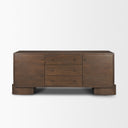 Jonan Dark Brown Wood w Dark Aged Brass 2 Door 3 Drawer Sideboard - Default Title