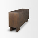 Jonan Dark Brown Wood w Dark Aged Brass 2 Door 3 Drawer Sideboard - Default Title