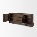 Jonan Dark Brown Wood w Dark Aged Brass 2 Door 3 Drawer Sideboard - Default Title
